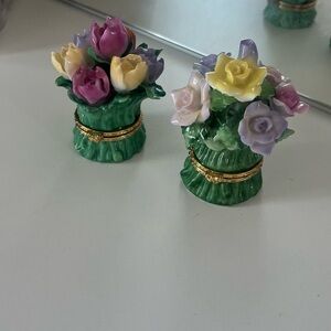 Floral Ceramic Trinket Boxes